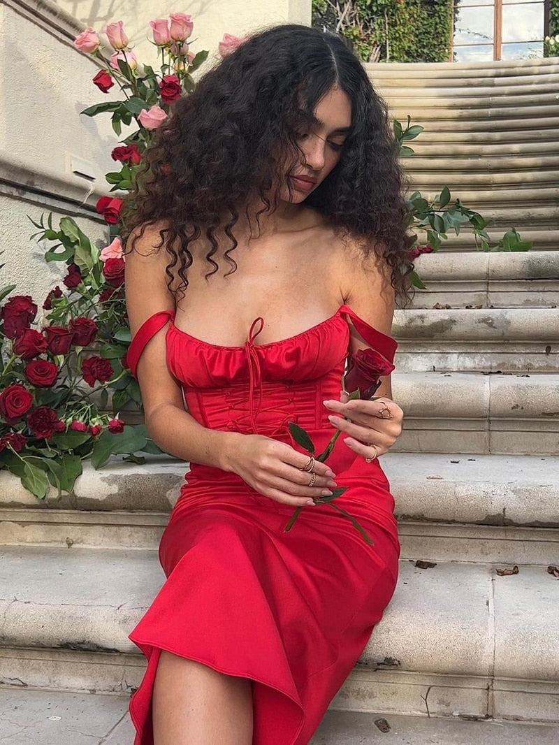 Levoire | Corset À Lacets Sans Bretelles Robe Midi
