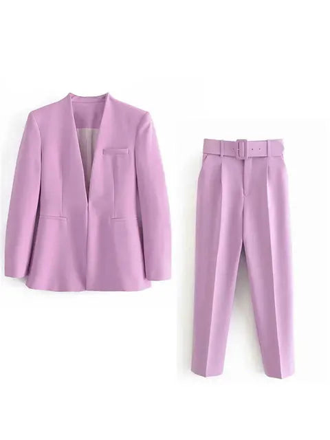 Levoire | Classique Blazer Et Pantalons Lila
