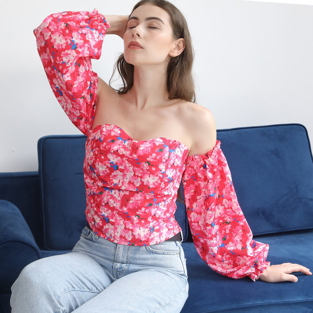 Levoire | Blouse Florale Avec Bretelles Multicolore 2