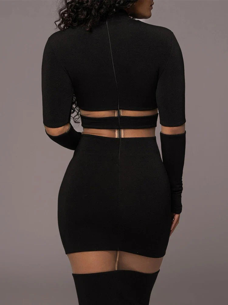 Levoire | Robe Midi Noire Élégante