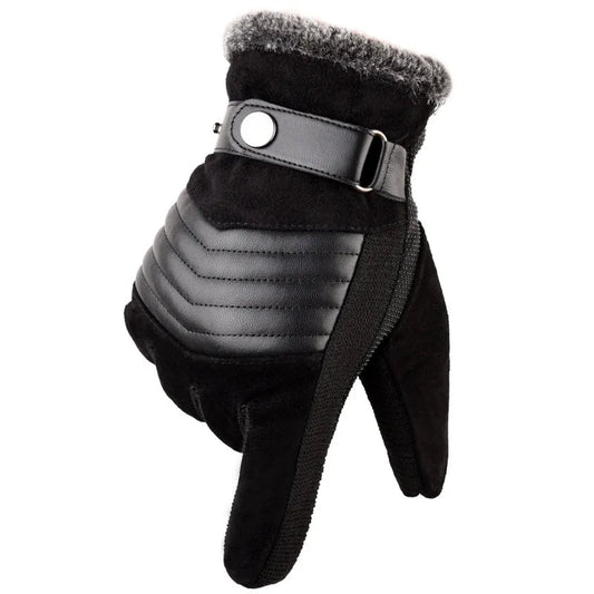 Levoire | Gants En Polaire Chaude Doublés Avec Boucle Réglable Noir Une taille
