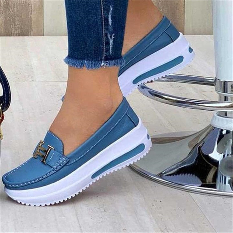 Levoire | Plateforme Baskets Femme Pour Un Confort À La Mode Bleu ciel
