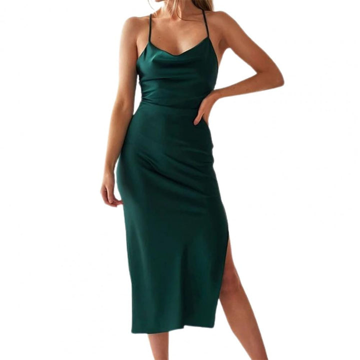 Levoire | Robe Satinée Élégante Pour Femmes Vert foncé