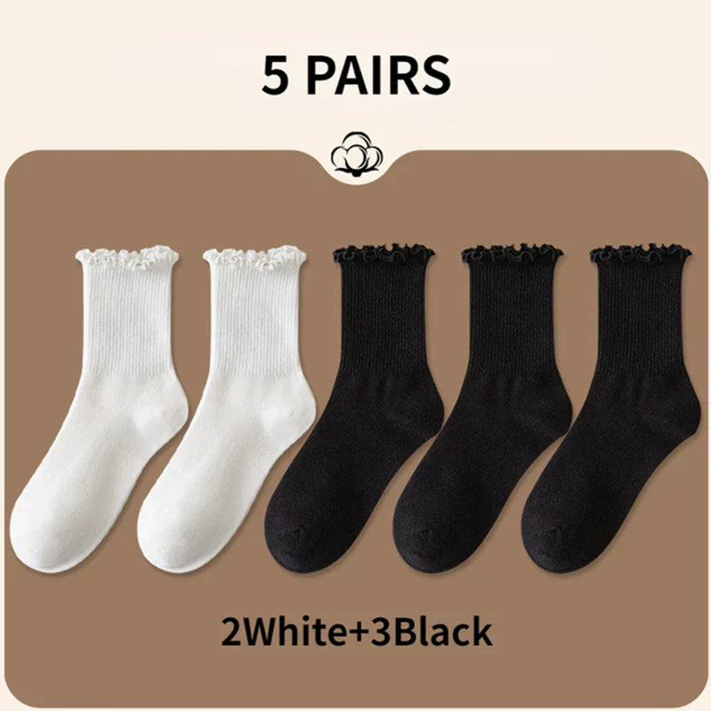 Levoire | De 5 Chaussettes Volantées Femme Confort Et Respirabilité 6 EUR 35-39