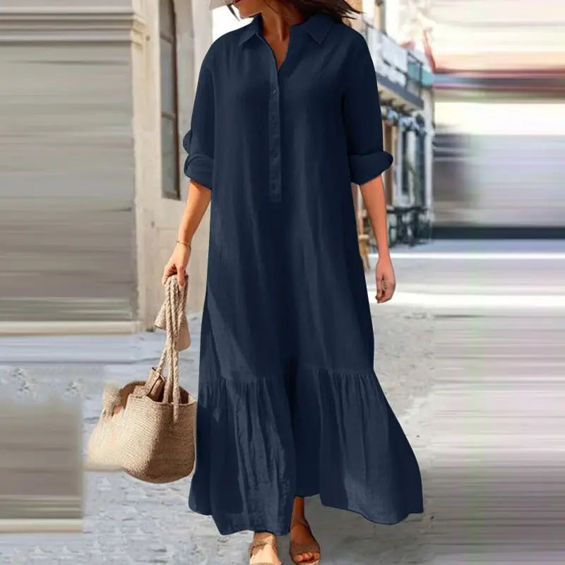 Levoire | Femmes Robe Maxi Longue Bleu foncé