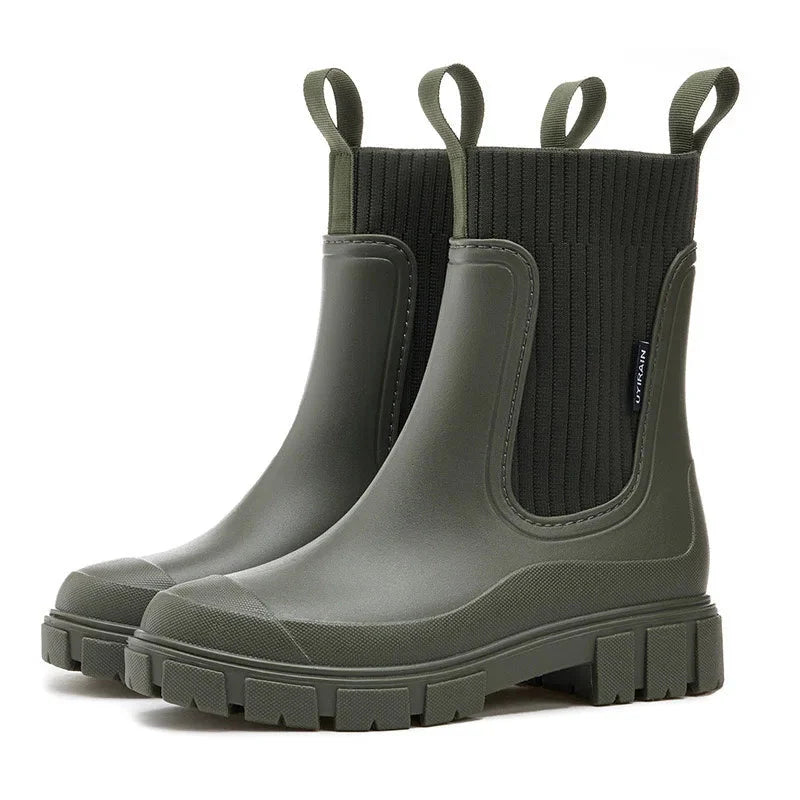 Levoire | Bottes Chaudes Et Élégantes Arc-En-Ciel Vert