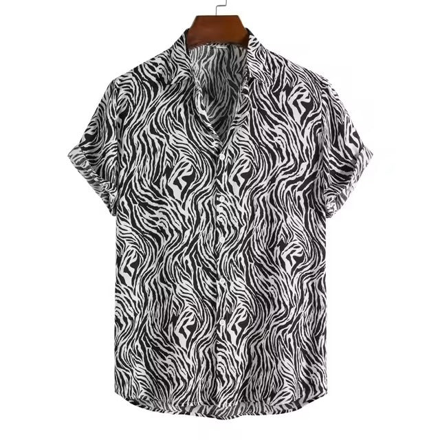 Levoire | Chemise Léopard Élégante Retro Slim Fit Pour Fête Gris