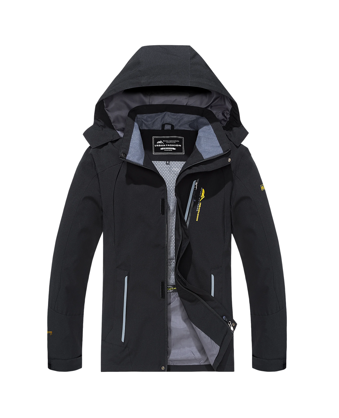 Levoire | Veste De Randonnée Imperméable À Manches Longues Avec Capuche Noir