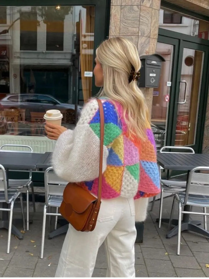 Levoire | Pull Ouvert Rayé Blanc