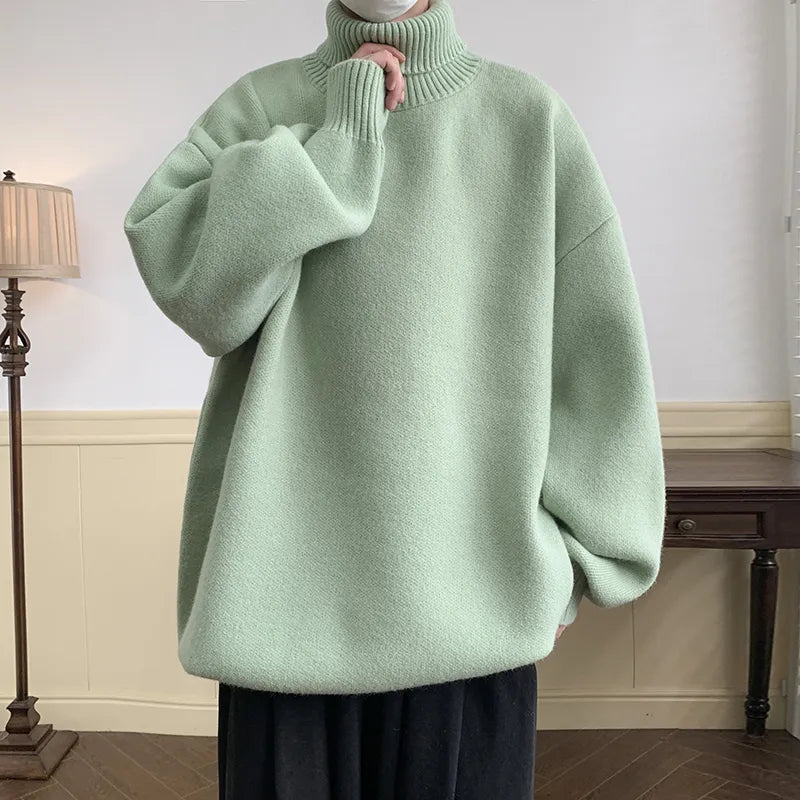 Levoire | Pull À Col Roulé Grande Taille Pour Hommes Vert
