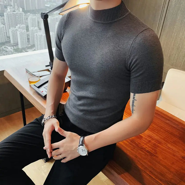 Levoire | Pull Homme Doux À Manches Courtes Gris foncé