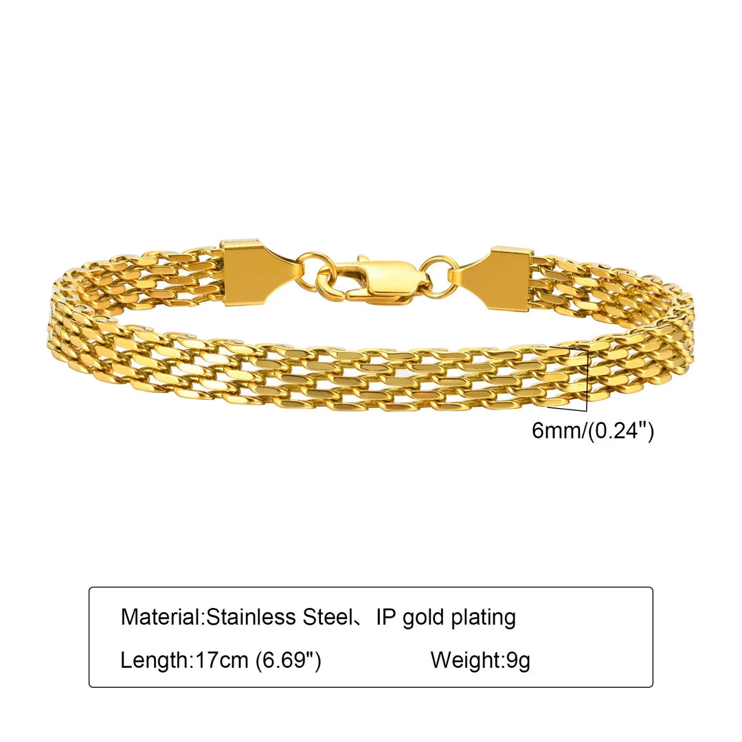 Levoire | Bracelet Maille Trombone Doré BR-1433G-17