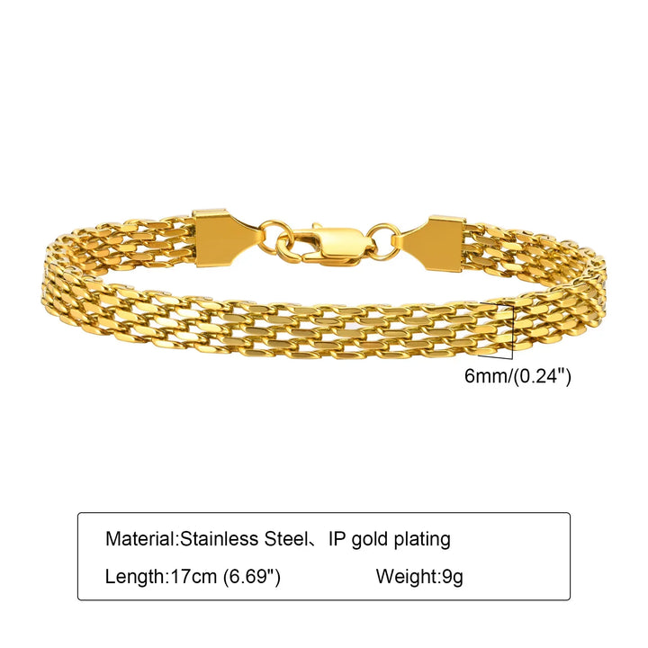 Levoire | Bracelet Maille Trombone Doré BR-1433G-17