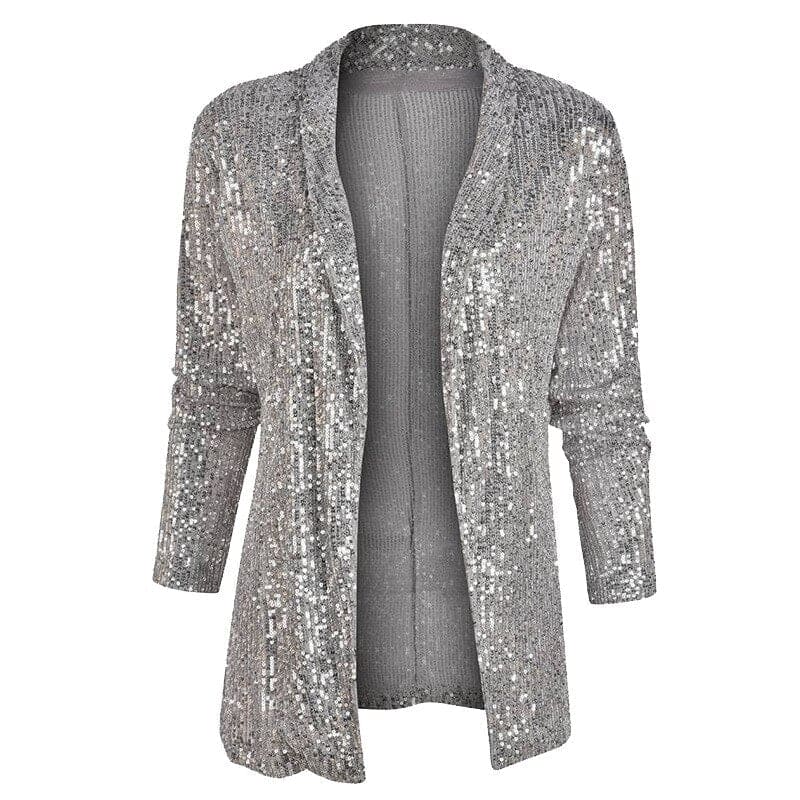 Levoire | Gilet Blazer Avec Sequins Brillants Gris