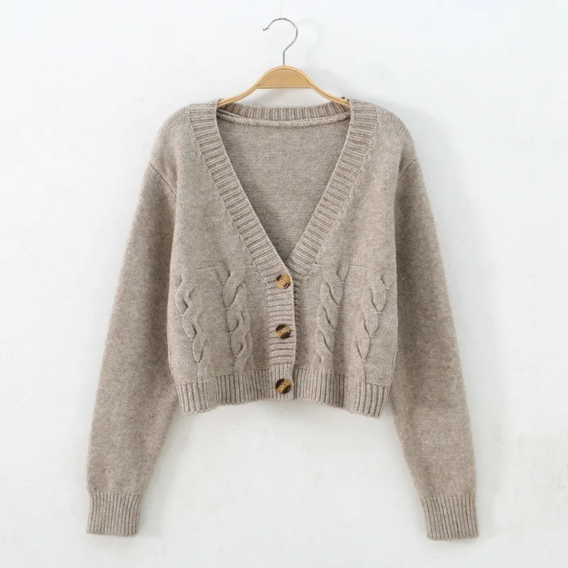 Levoire | Gilet Moderne Pour Femmes Avec Décolleté En V Et Boutons Abricot Taille unique