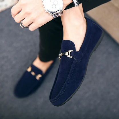 Levoire | Chics Chaussons En Daim Bleu