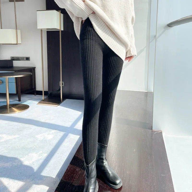 Levoire | Leggings Côtelées Taille Haute Noir
