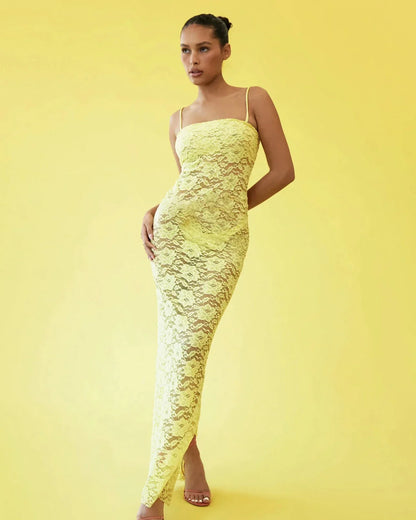 Levoire | Robes Maxi Transparentes Spitz À Épaules Dénudées