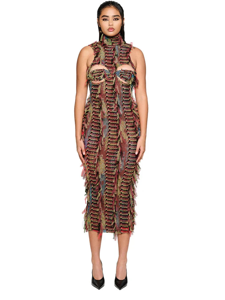 Levoire | Robe Longue Tricotée Colorée Trollhaug