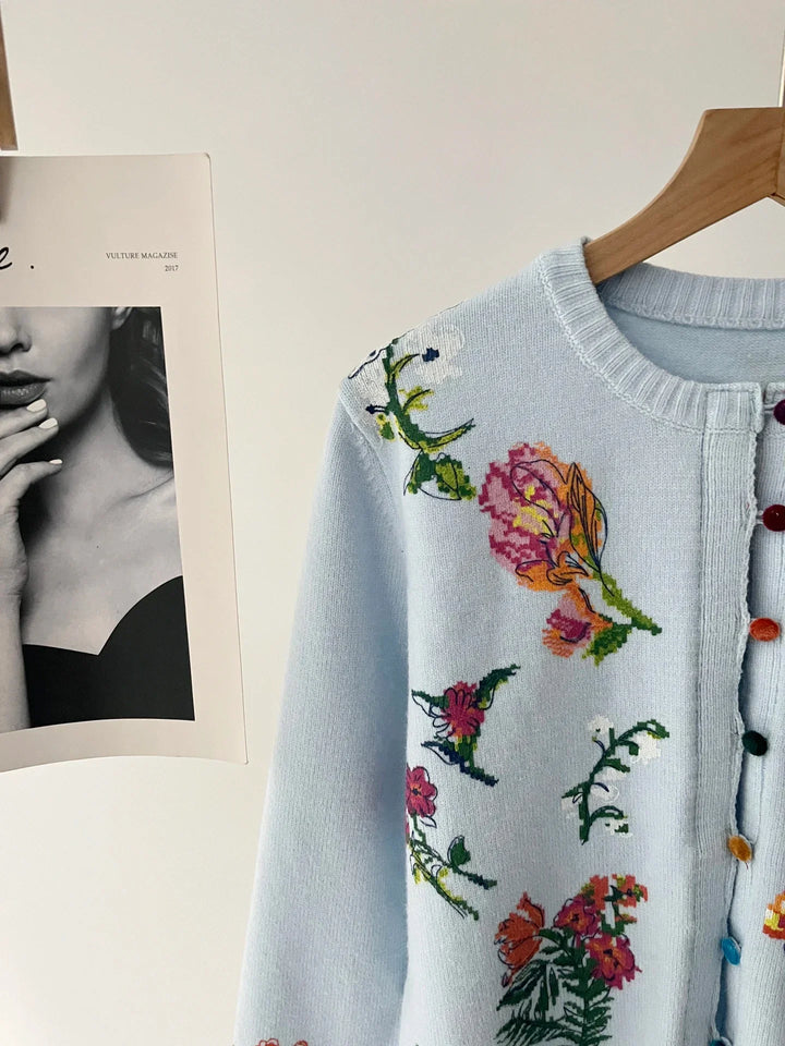 Levoire | Veste En Tricot Élégante Avec Fleurs