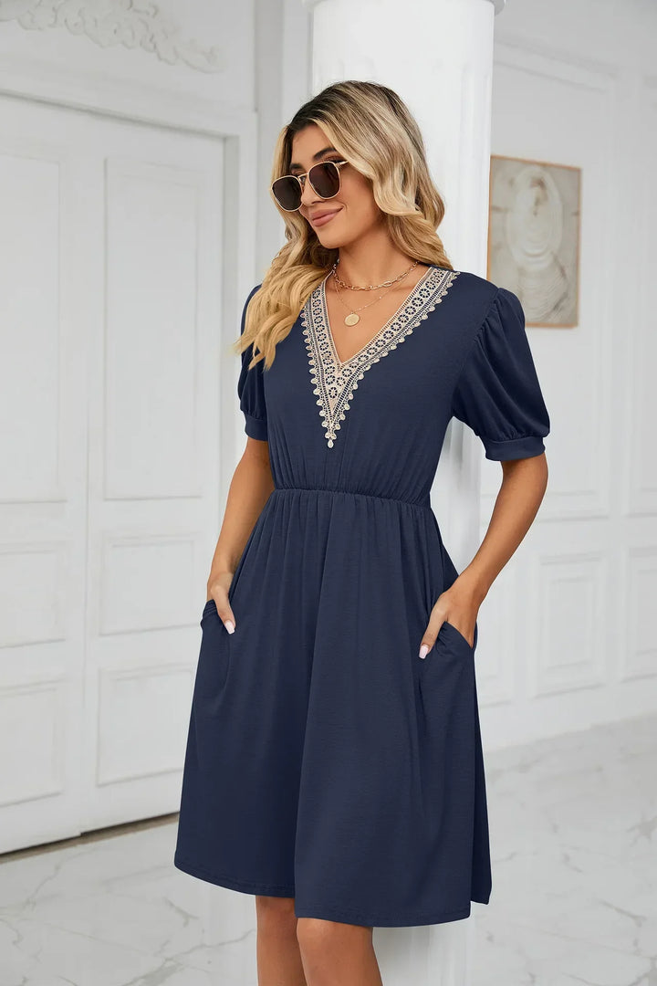 Levoire | Robe En Patchwork Simple Avec Des Pointes Pour Le Printemps/Été