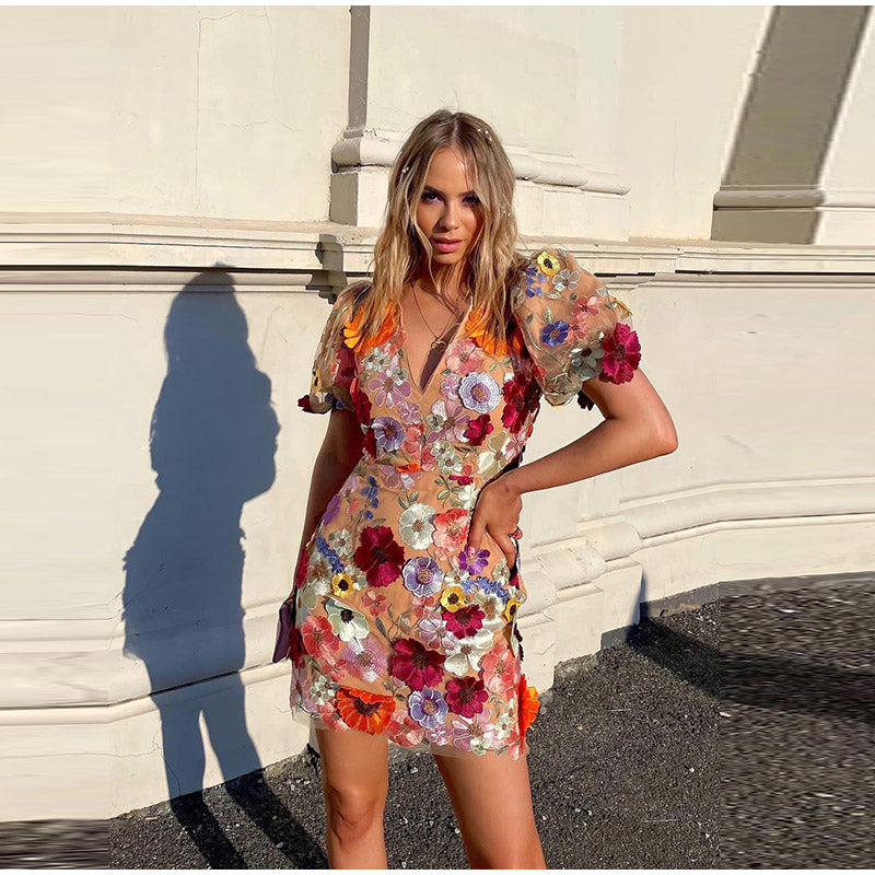 Levoire | Robe Femme Asymétrique Inspirée Par Les Fleurs Imprimés floraux foncés