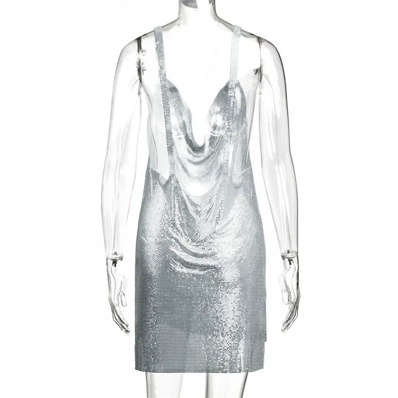 Levoire | Chaîne Métallique Halterneck Mini Robe Sans Métal