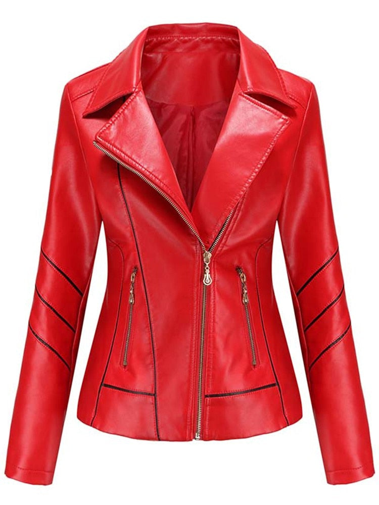 Levoire | Veste En Simili Cuir Élégante Pour Femmes Rot