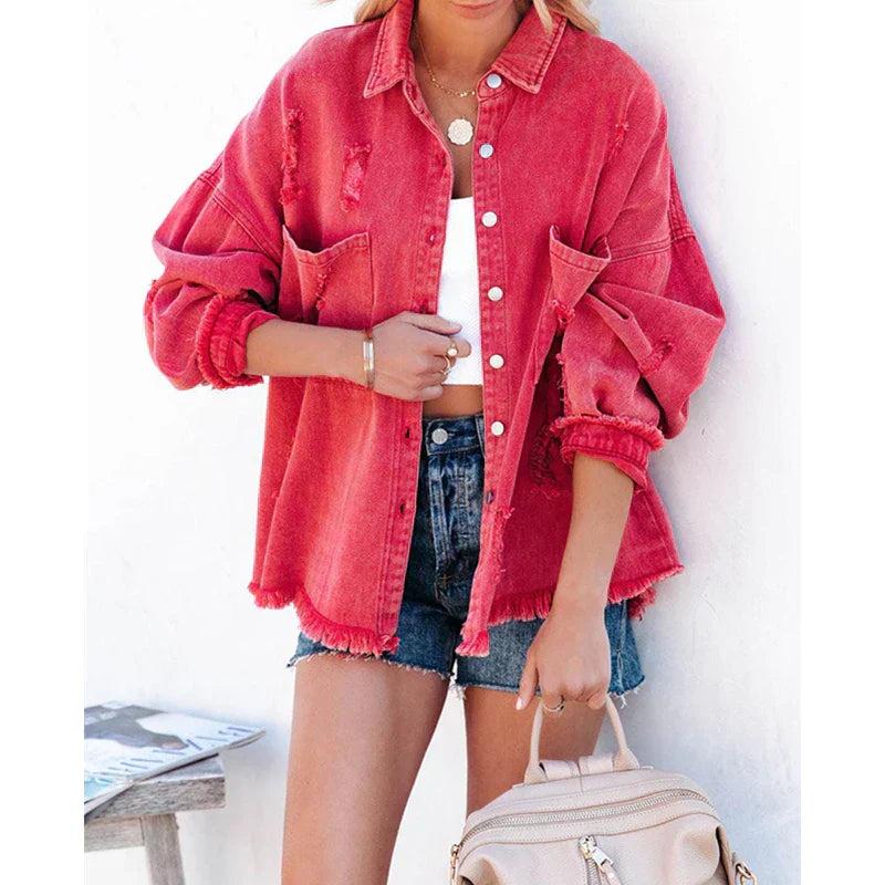 Levoire | Veste En Jean Déchirée Rot