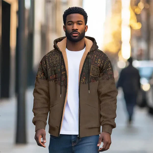 Levoire | Veste Pour Hommes Avec Motifs Brun foncé