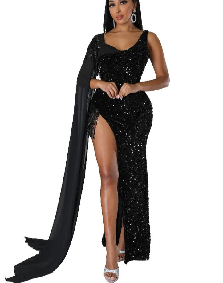 Levoire | Paillettes En Manche Kinne Groupe Flapper Maxi Robes