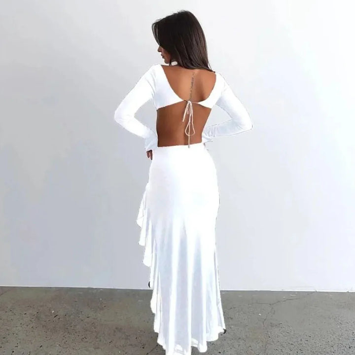 Levoire | Sans Manches Robe Asymétrique Dos Nu Taille Haute