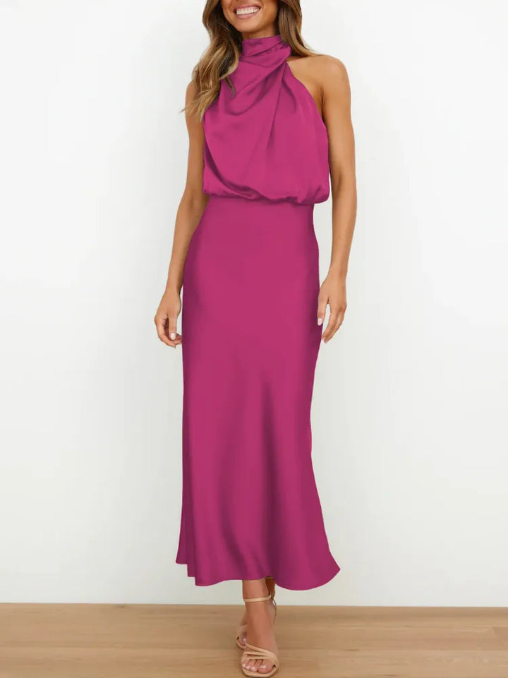 Levoire | Élégante Robe De Soirée En Velours Rose rouge