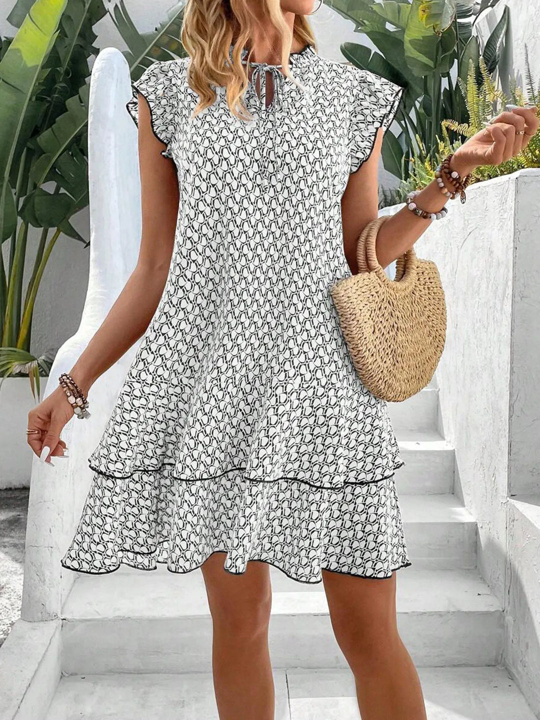 Levoire | Robe Femme Avec Un Ourlet Froncé Double Et Une Coque À Lien