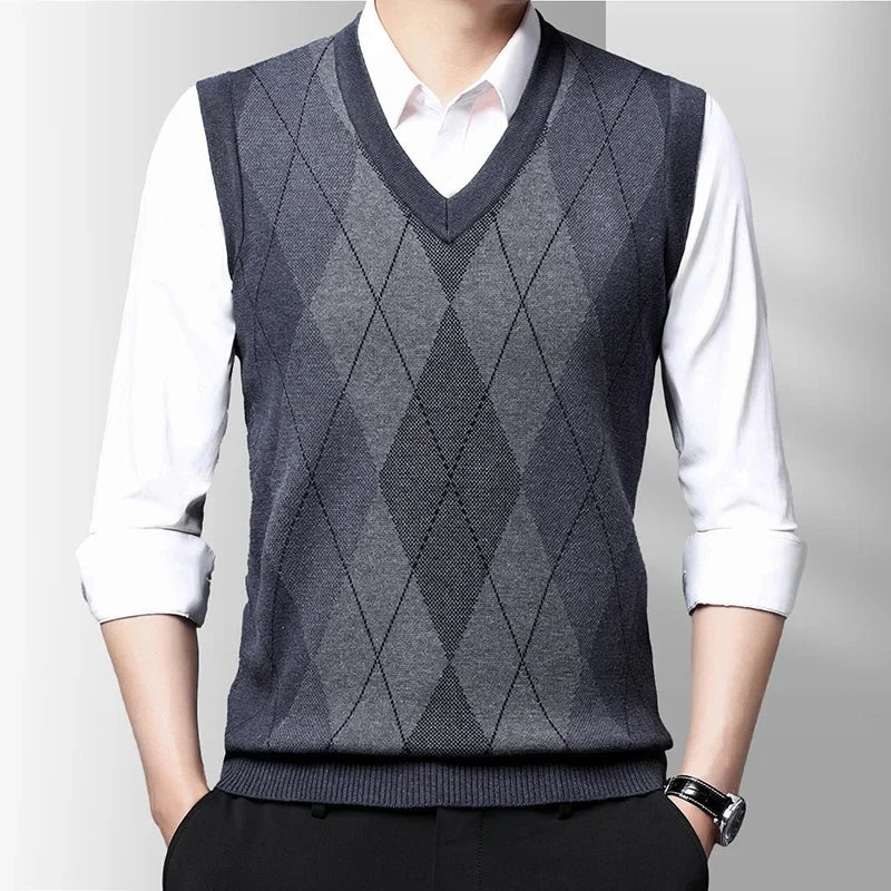 Levoire | Gilet En Maille Homme Pour L’Automne Et L’Hiver Gris clair
