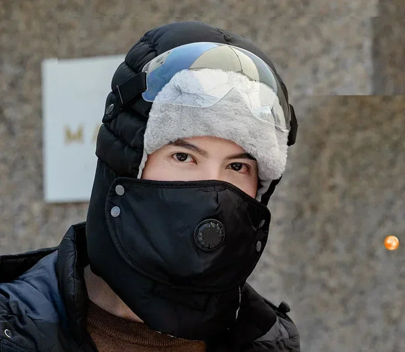 Levoire | Ski Hiver Unisexe Vent Et Lunettes Noir