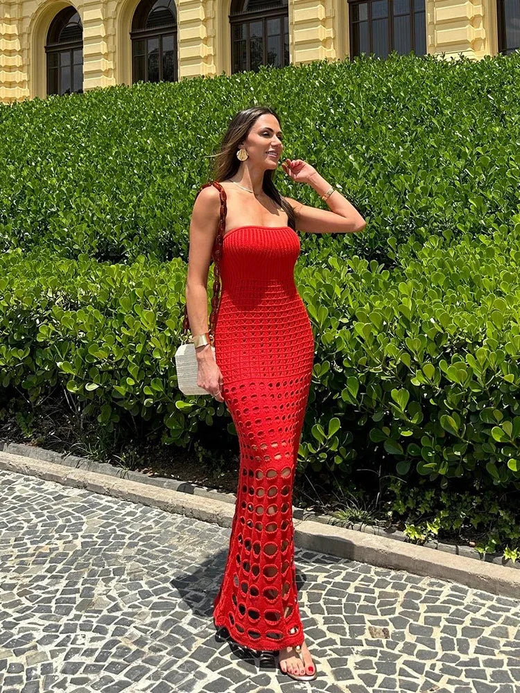 Levoire | Robe Maxi Hult Tricotée Transparente