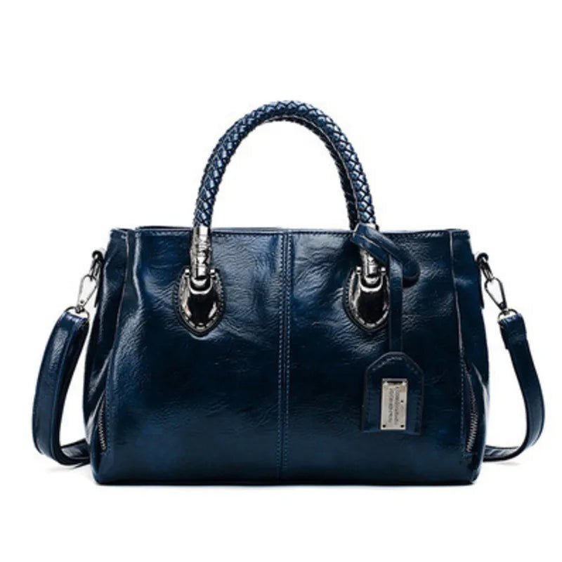 Levoire | Sac Élégant Avec Des Poignées Tressées Bleu