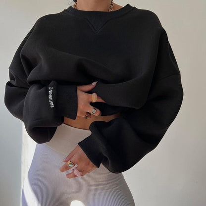 Levoire | Pull Col Rond Oversized À Manches Longues Noir