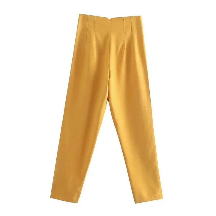 Levoire | Pantalon Formelle Taille Haute Jaune