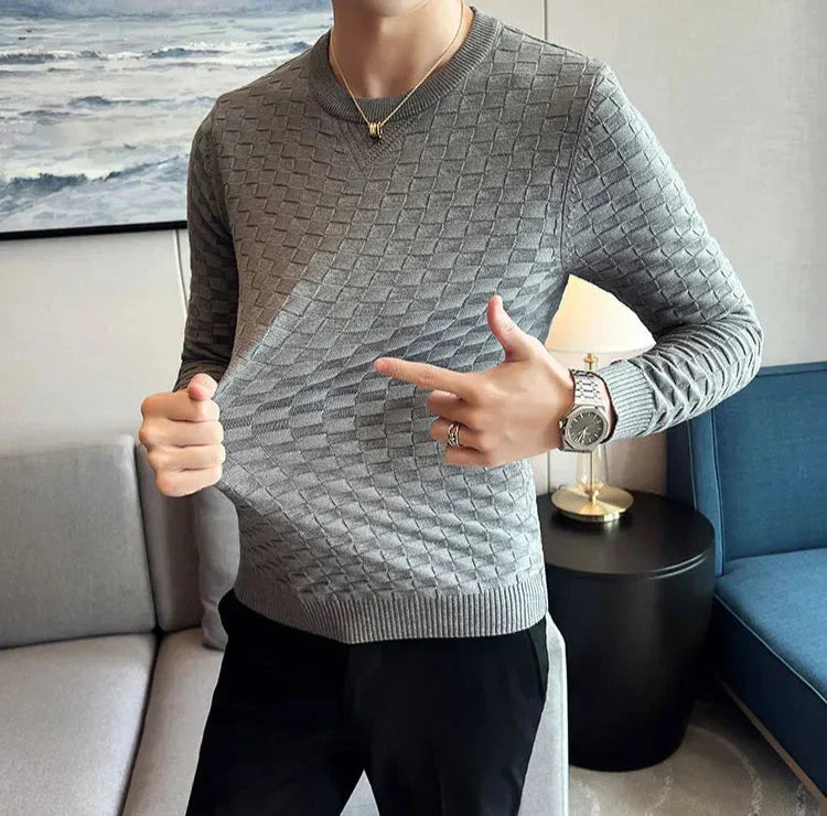 Levoire | Pull Élégant Pour Homme Avec Un Motif À Carreaux Marqué