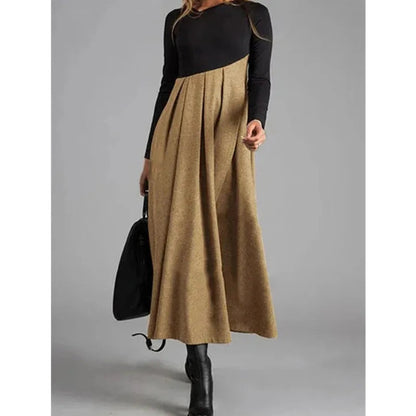 Levoire | Robe Maxi Confortable À Manches Longues En V Khaki