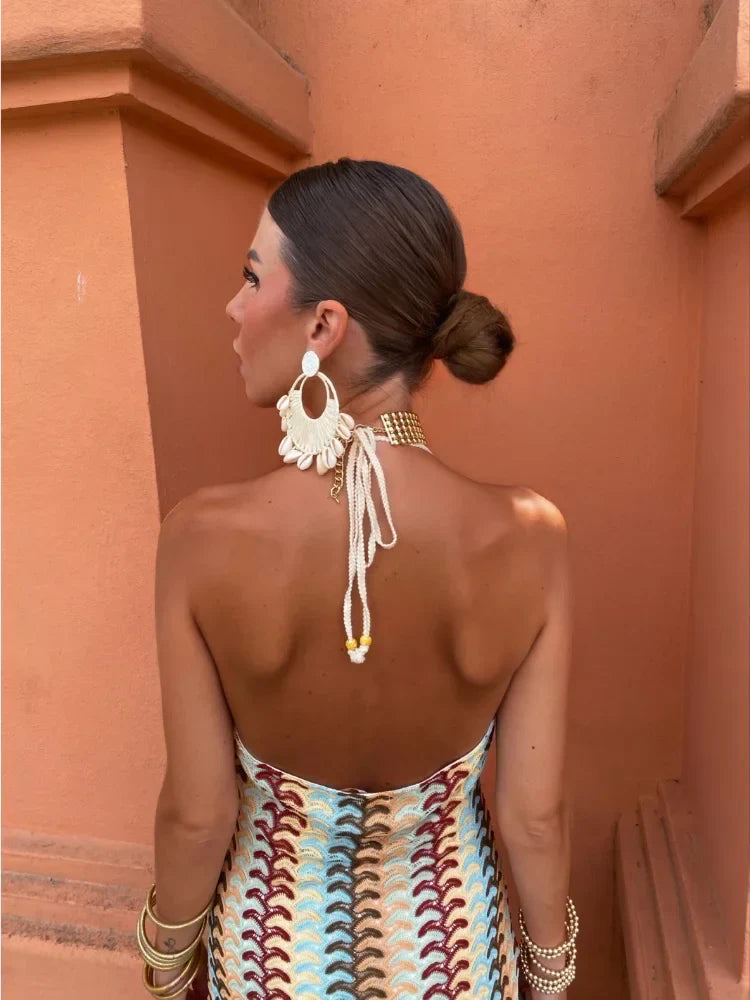 Levoire | Robe D'Été Tendance Sans Manches Avec Décolleté En V Profond Pour Femmes
