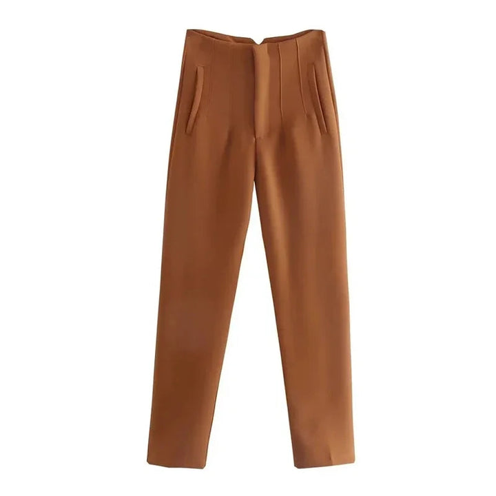 Levoire | Pantalons Formels Taille Haute Avec Une Coupe Slim Et Élégante Braun