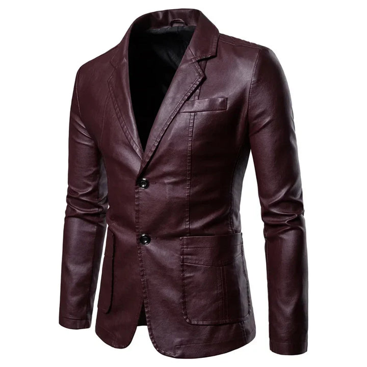 Levoire | Veste Mi-Longue Décontractée Pour Hommes Avec Col Rouge vin