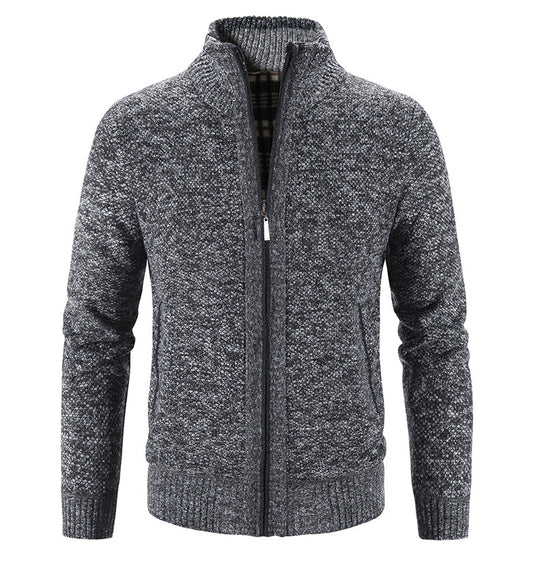 Levoire | Sweatshirt Chaud Avec Zip Pour Hommes Gris foncé
