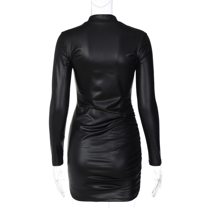 Levoire | Trois Cuirs Robes Mini Bodycon À Manches Longues
