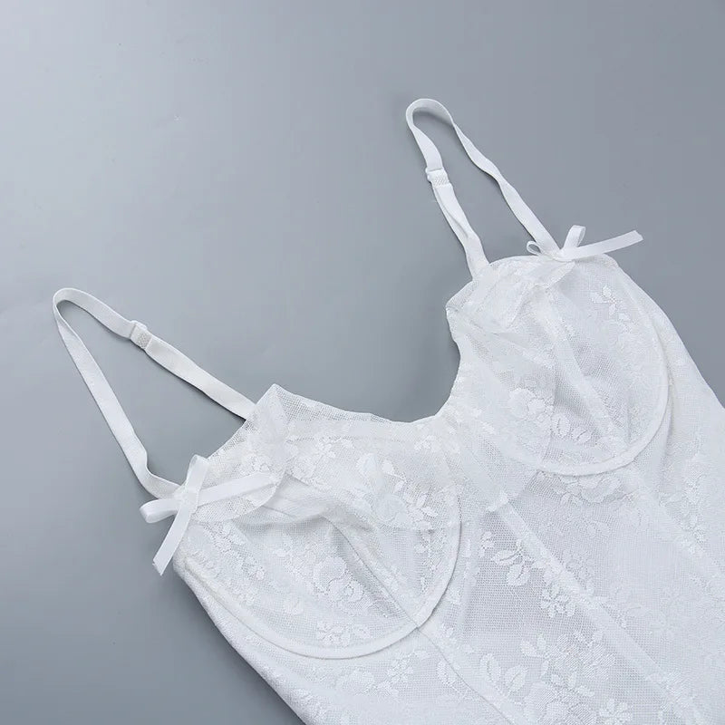 Levoire | Robe Mini Dos Nu En Dentelle Sans Bretelles