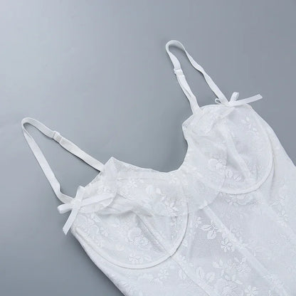 Levoire | Robe Mini Dos Nu En Dentelle Sans Bretelles