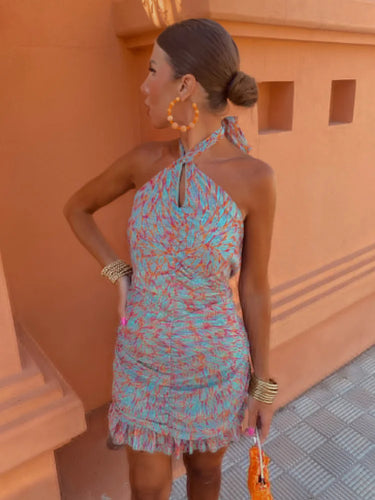 Levoire | Robe Mini Halter Élégante Avec Un Design Sensuel Décolleté